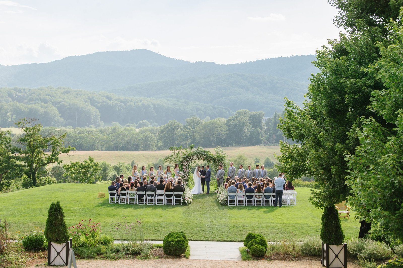 Big Ray and the Kool Kats Pippin Hill Farm and Vineyards wedding ceremony blue ridge mountains