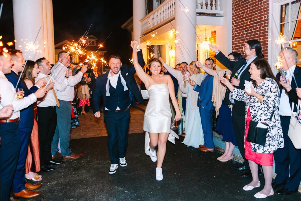 Raspberry plain manor wedding sparkler exit ideas