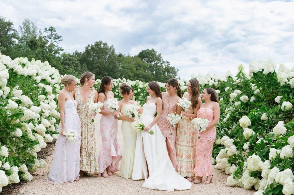 Pippin Hill Farm Summer Wedding bride and bridesmaids dress ideas