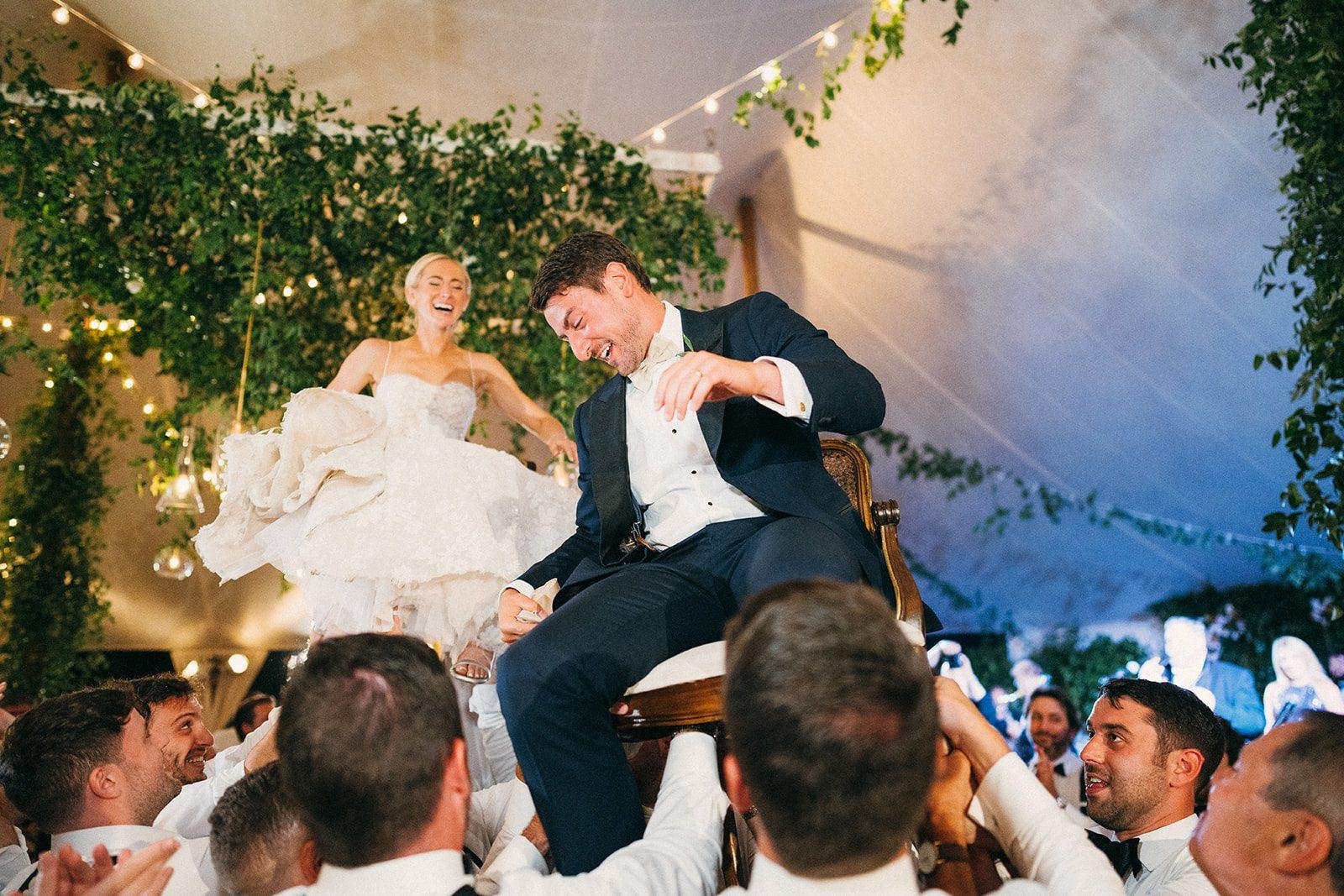 The Clifton weddings Big Ray and the Kool Kats bride and groom jewish wedding hora