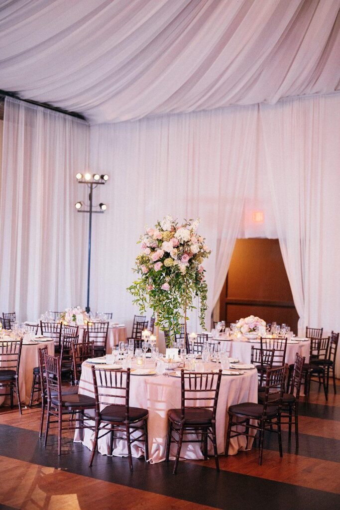 Veritas Vineyards & Winery indoor wedding reception