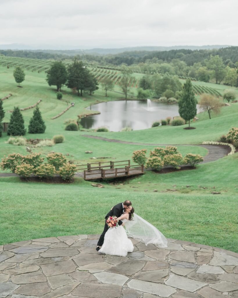 Stone Tower Winery Weddings bride and groom