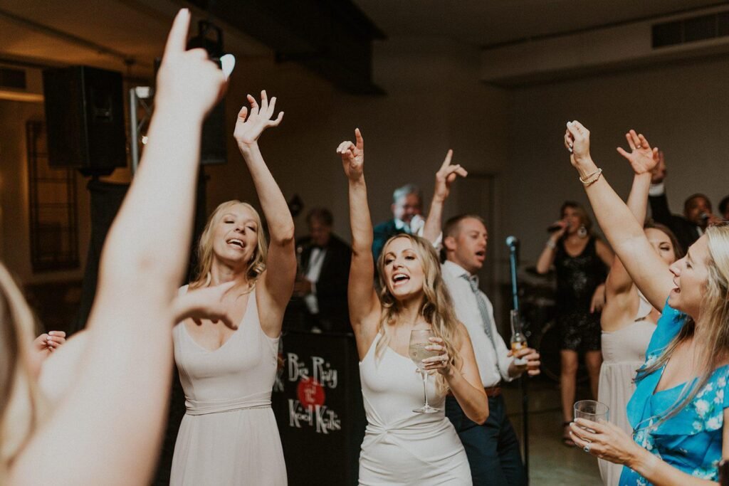 Stone Tower Winery weddings bride and guests dancing