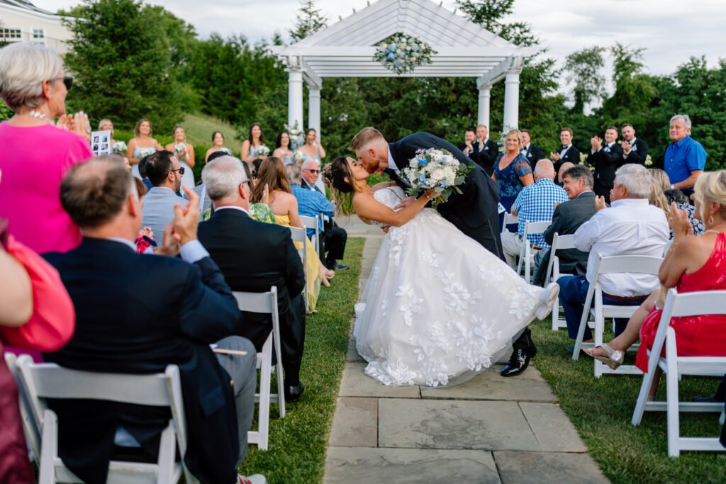 Musket Ridge Wedding ceremony bride and groom