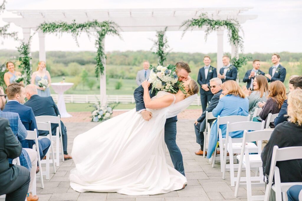 raspberry plain manor wedding ceremony bride and groom