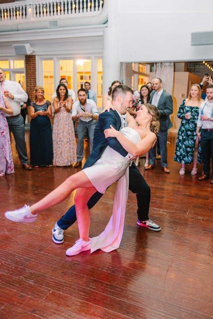 Raspberry Plain Manor wedding bride and groom dancing